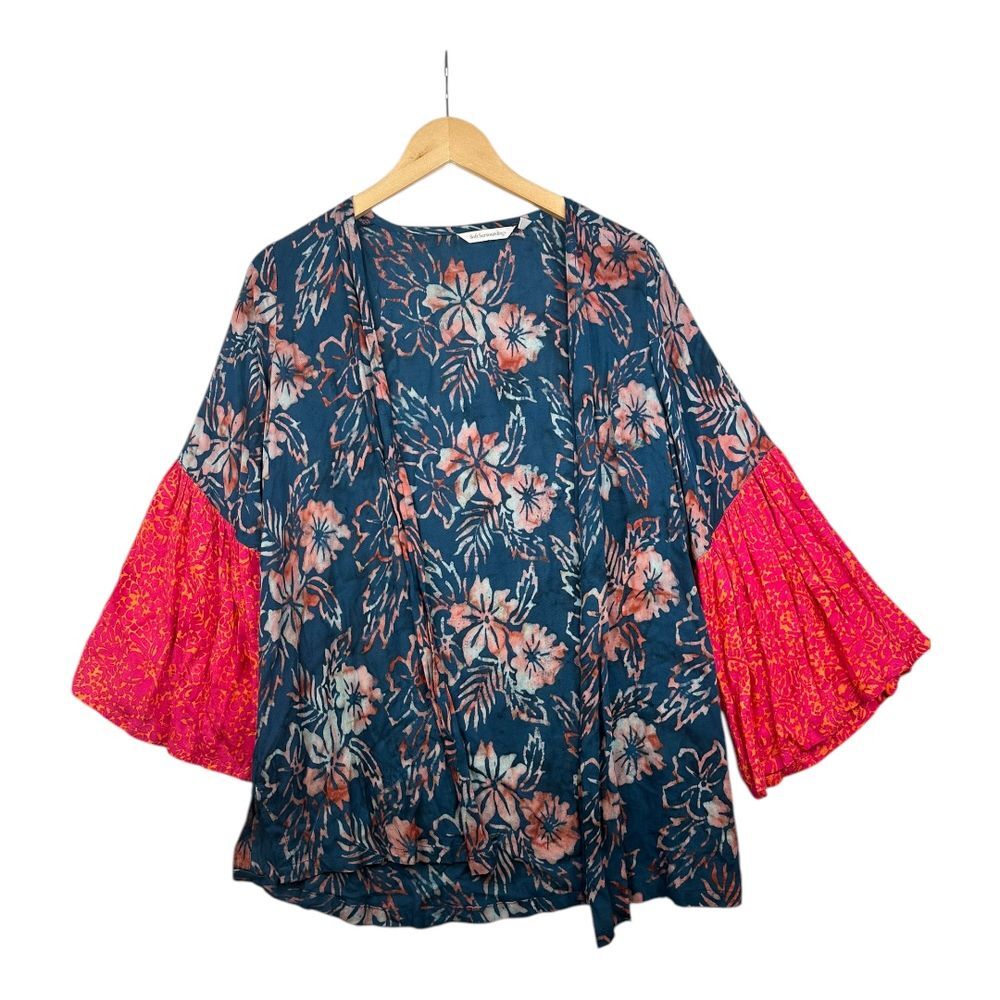 Soft Surroundings Batiki Bay Mixed Print Topper Cardigan size Petite Small Multi